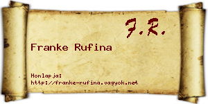 Franke Rufina névjegykártya